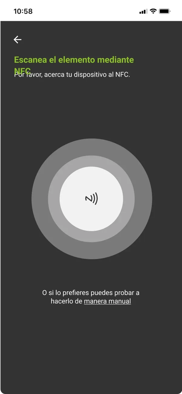 Lectura de NFC en la App