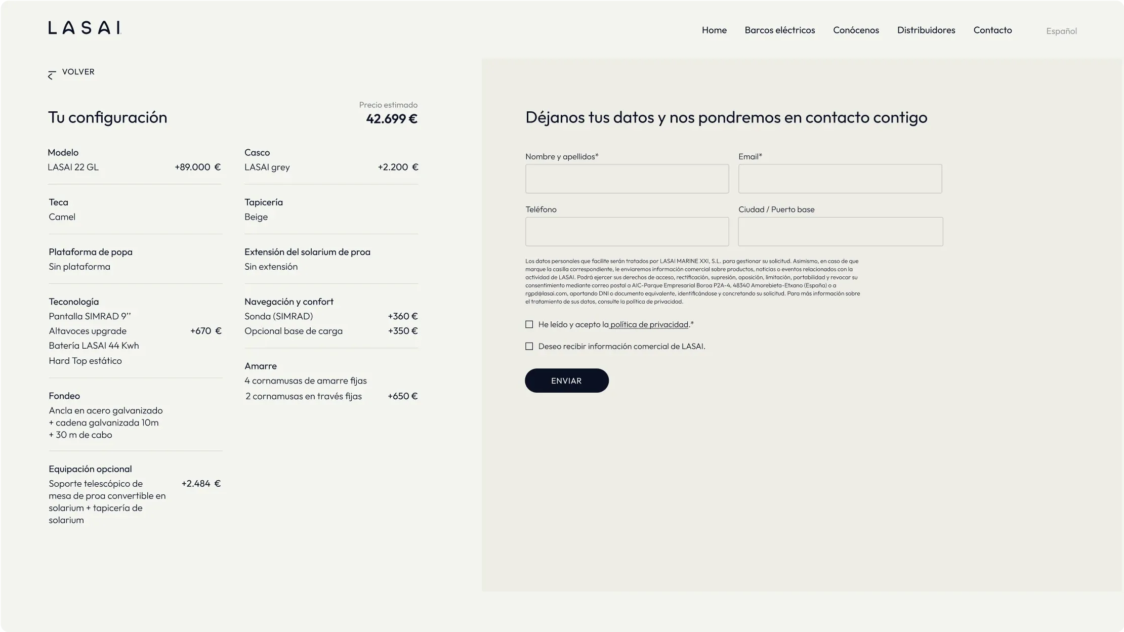 Lasai web configurador
