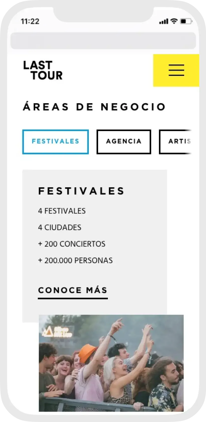 Last Tour web mobile agenda