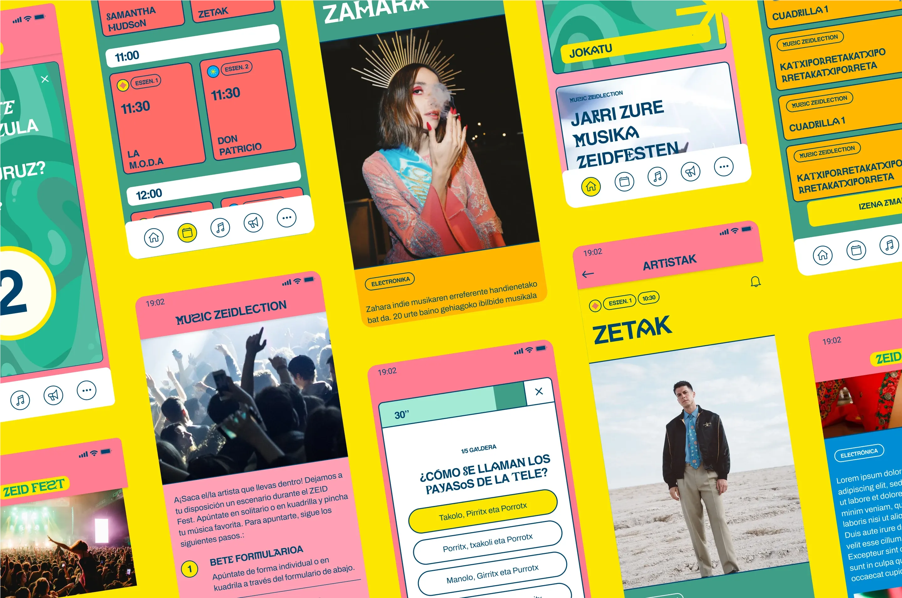 Pantallas Zeid Fest App
